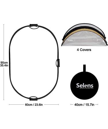 Selens 5-in-1 Oval Reflector 24x36-Inch for Photography Studio & Outdoor Lighting - Buy Online on GoSupps.com
