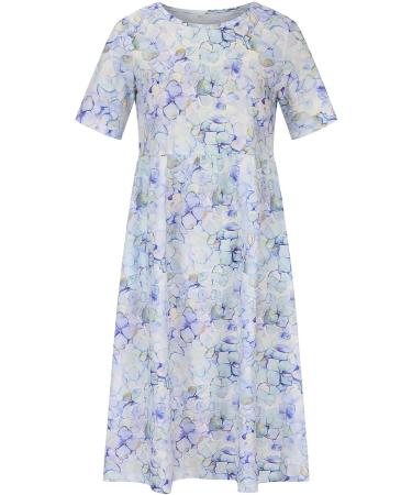 Summer Dresses for Women 2023: Elegant Loose Print V-Neck Dress with Pockets | A05-purple, XX-Large - Buy Online on GoSupps.com
