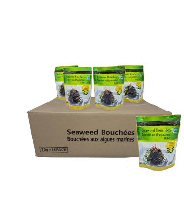RAN Premium Seaweed Bouchees Authentic Korean Seaweed 36 Packs 70g Each Experience the Irresistible Crunch Expertly Infused with Delicious Flavor a Truly Delightful and Healthy Snack 2520.00 g (Pack of 1)