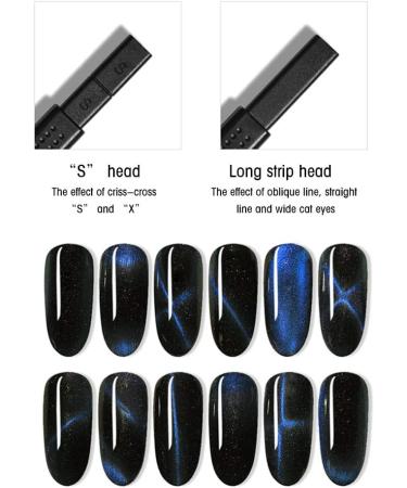 Benkeg Set of Nail Magnetism Tools 6 Pieces Set of Nail Magnetism Tools with Double Head Flower Design Nail Pens Strong Magnet Cats Eye Effect - Buy Online on GoSupps.com