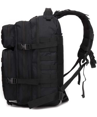 45L Military Tactical Backpack - Large Army 3 Day Assault Pack - Molle Bag in Black - Buy Online on GoSupps.com