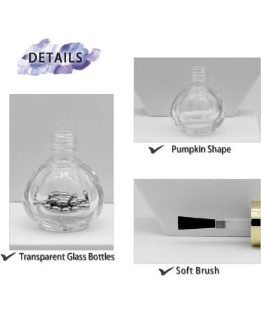 Agidea 10ml Empty Nail Polish Bottles - Gold Top 6 Pack Refillable Glass for Nail Art - Includes Funnel & Mixing Balls - Buy Online on GoSupps.com