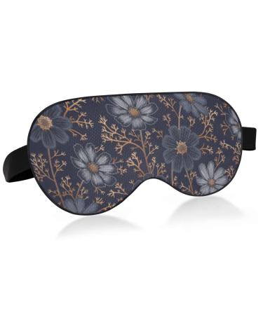 WELLDAY Sleep Mask Dark Floral Pattern Night Eye Shade Cover Soft Comfort Blindfold Blockout Light Adjustable Strap for Men Women