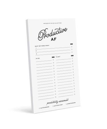 Bliss Collections To Do List Notepad Productive AF Magnetic Weekly and Daily Planner for Organizing and Tracking Grocery Lists Appointments Reminders Priorities and Notes 4.5"x7.5" (50 Sheets)