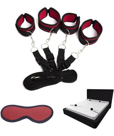 Soft Dark Red Sleep Eye Mask with Bed Strap Kit - for Ultimate Comfort and Relaxation - Buy Online on GoSupps.com