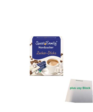 Nordzucker Sweet Family sugar sticks (250g) + usy block 250 g (1 pack)