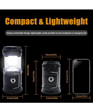 DIBMS LED Solar Camping Lantern | Collapsible & Rechargeable | Waterproof Survival Light for Camping, Emergencies & Power Outages - Buy Online on GoSupps.com