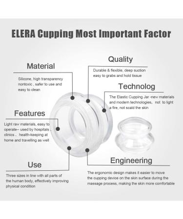 ELERA Silicone Cupping Therapy Set - 7 Professional Chinese Massage Cups for Cellulite Reduction - Buy Online on GoSupps.com