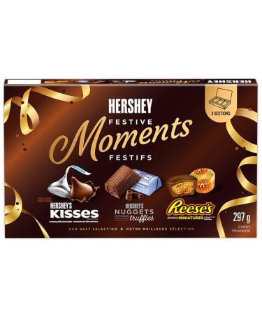 HERSHEY'S Festive Moments Chocolate Gift Box Includes Hershey's Kisses Hershey's Nuggets & Reese's Miniatures Holiday Chocolates 297g