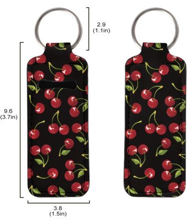 Lip Balm Keyring for Women Girls Clip on Elastic Chapstick Sleeves Cherry - Buy Online on GoSupps.com
