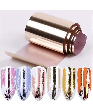 EBANKU 10 Rolls Metallic Color Holographic Nail Foil Transfer Sticker Nail Foil Adhesive Sticker Nail Art Tips Warps Shining DIY Stickers Nail Decorations for Nail Art Decoration DIY and Salon - Buy Online on GoSupps.com