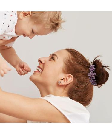 Rhinestone Flower Ponytail Holder Bundle - Wine Red & Multicolored - Buy Online on GoSupps.com