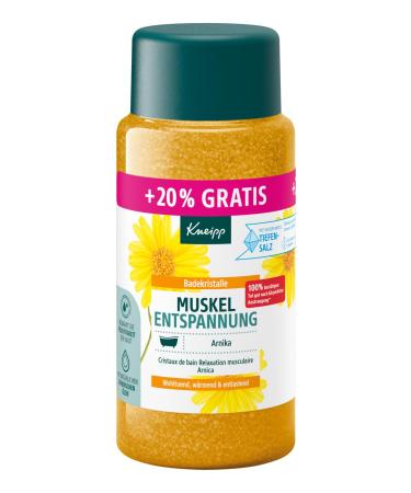 Kneipp Muscle relaxation bath crystals special size with natural deep salt and with extract of arnica and essential oils from cabreuva rosemary and pinus species limited edition 720 g