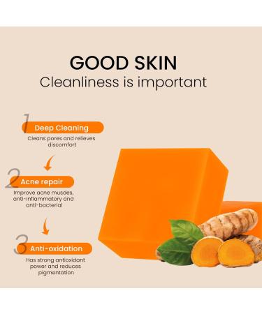 Kojic Acid & Turmeric Soap - Kojic Acid Soap for Women - Tumeric Soap Acne Dark spots Hyperpigmentation Smooth Skin - Deep Cleanses and Nourishes - Buy Online on GoSupps.com