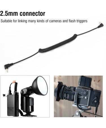 Acouto 2.5mm Male Flash PC Sync Cable with Screw Lock - Coiled Wire - Buy Online on GoSupps.com