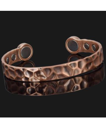 XL Mens Pure Copper Magnetic Bracelet Copper Bangle Holistic Magnetic Band with 6 Powerful Neodymium Magnets Unisex Adjustable Hammered Cuff-HM (XL: Wrist 22 24cm/8.6 9.5 ) - Buy Online on GoSupps.com