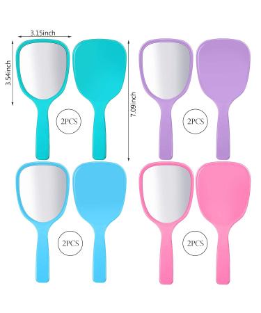 8 Pieces Handheld Hand Mirror Bulk Compact Travel Makeup Mirror Handheld Cosmetic Mirror with Handle Portable Vanity Mirror for Travel Camping Home 4 Colors 3.15 Inch Wide 7.09 Inch Long - Buy Online on GoSupps.com