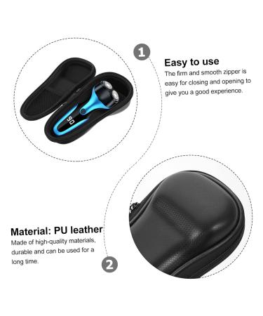 Lurrose Portable Razor Travel Bag - PU Leather Storage Box & Clipper Case for Men | Hard Case Shaving & Shaver Organizer - International Shipping Available - Buy Online on GoSupps.com
