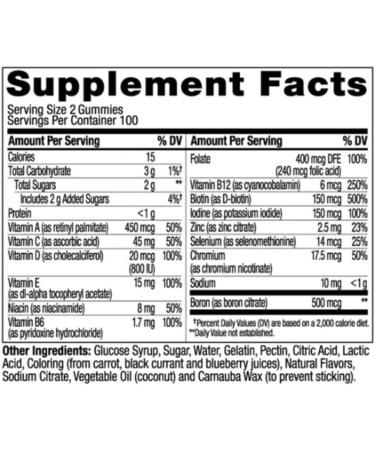 Multivitamin Gummies for Women s Daily Complete Blend of Vitamins A C D E B-Complex Folic Acid & Biotin Berry Flavor 200 Gummies - Buy Online on GoSupps.com
