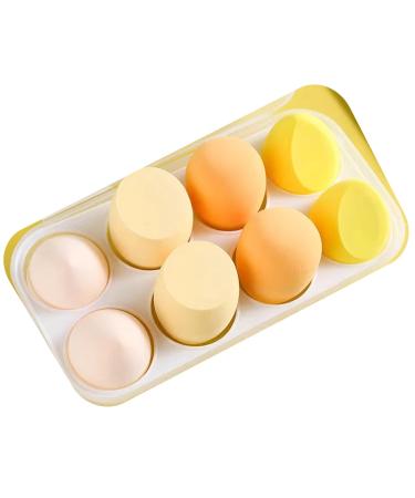 Euduq 8 pieces make -up sponge set beauty blender big make -up egg powder quaste cosmetics sponge washing sponge slimming pads for liquid foundation powder sun protection (yellow)