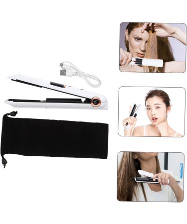 FOYTOKI Curling Iron Hair Straightener Curler Girl Hair Straightener Portable Hair Curler White Abs 21X4X3.5CM White - Buy Online on GoSupps.com