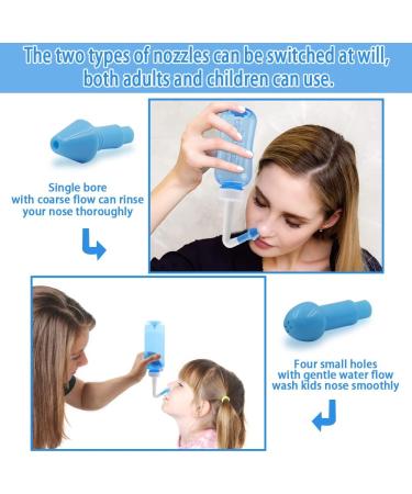 Abnaok Nasal Wash Bottle - 500ML Sinus Rinse & Nasal Irrigation for Adults & Kids - International Shipping Available - Buy Online on GoSupps.com