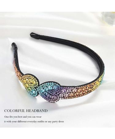 Zoestar Crystal Headband Love Heart Hair Hoop Glitter Elastic Hair Bands Party Custom Hair Accessories for Women and Girls (Colorful) - Buy Online on GoSupps.com