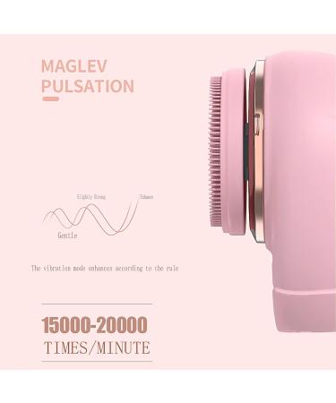 JUNLUNCE Rechargeable Facial Cleansing Brush | IPX7 Waterproof with 4 Brush Heads | Silicone Anti-Static Lifting Massaging | Deep Pore Cleansing | Pink - Buy Online on GoSupps.com