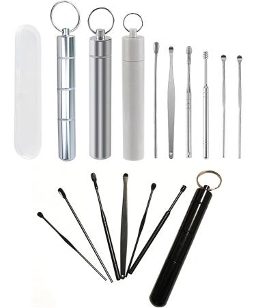 2sets Ear Wax Pickers Stainless Steel Spiral Earpick Wax Remover Curette Earpick Cleaner Spoon Ear Care Tools with Box (Color : Plastic Storage Box) - Buy Online on GoSupps.com