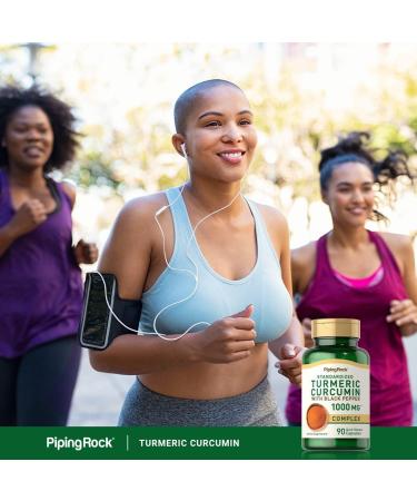Piping Rock Turmeric Curcumin 1000mg with Black Pepper | 90 Capsules | Non-GMO & Gluten Free - Buy Online on GoSupps.com