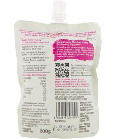 The Spice Tailor Authentic Indian Mild Curry Paste Vegetarian Natural Ingredients Malabar Paste 200g Pack of 7 - Buy Online on GoSupps.com