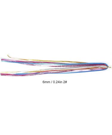 Hair Tinsel Durable Braiding Hair String Styling Braiding Hair String Beautiful hair Tinsel Kit for Party Individual Use(6mm color flat hair rope) - Buy Online on GoSupps.com