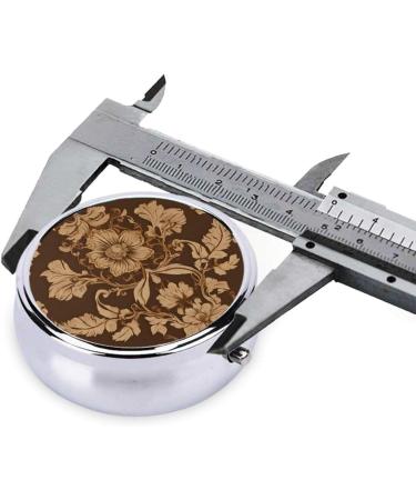 Ornate Floral Mini Round Pill Box | 3 Compartment Portable Pill Organizer for Travel & Home Use - Buy Online on GoSupps.com