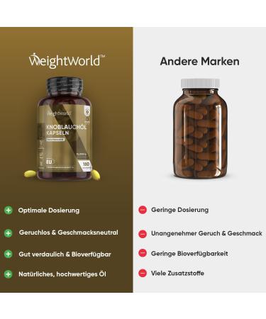 Garlic Soft Capsules 15 000mg - 180 Vegan Capsules | Allicin Extract | Cold-Pressed Garlic Oil | Fermented | WeightWorld - Buy Online on GoSupps.com