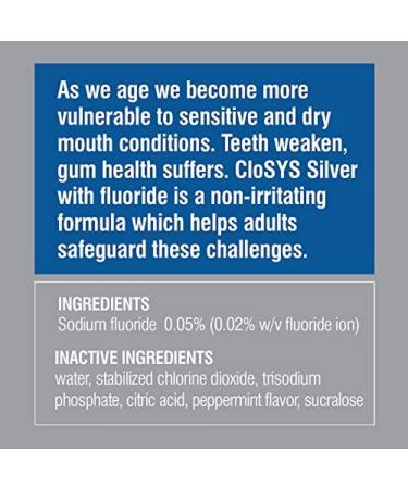 CloSYS Silver Fluoride Mouthwash 16oz (Pack of 2) Gentle Mint for Adults 55+ | Alcohol-Free Dye-Free pH Balanced | Fights Cavities & Strengthens Enamel - 2-Pack - Buy Online on GoSupps.com