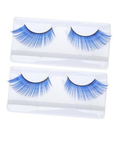 HAPINARY 2 Pairs Blue Long Eyelashes Halloween Eyelash Long Thick Eyelashes False Eyelashes Extension Dramatic Masquerade Party Eyelashes Fake Eyelashes Women Eyelashes