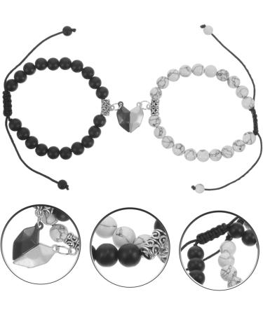 SAFIGLE 1 Pair Magnet Bracelet Beads Beaded Bracelets Adjustable Wrist Bracelet Adjustable Bracelet Couple Bracelet Metal Bracelets Metal Wrist Decoration Jewelry Turquoise Delicate Miss - Buy Online on GoSupps.com
