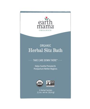Organic Herbal Sitz Bath by Earth Mama | Soothing Perineal Soak for Pregnancy and Postpartum Care, 6-Count 6 Count (Pack of 1)