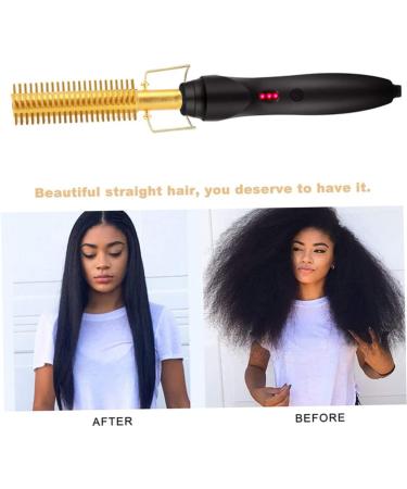 Electric Hair Straightener Curler - Multifunction Wet & Dry Comb for Black Hair Styling - Buy Online on GoSupps.com