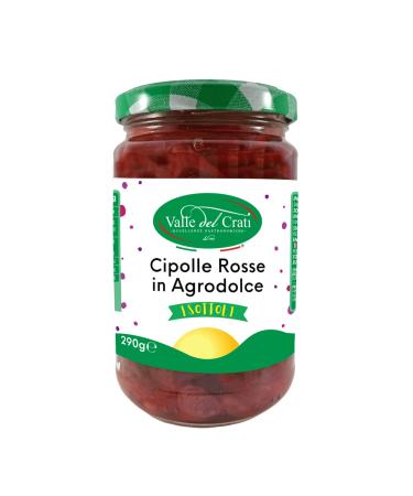 Valle del Crati Sweet & Sour Red Onions in Olive Oil - 3 Jars (290g) | Authentic Italian Condiments for Starters & Aperitifs - Buy Online on GoSupps.com
