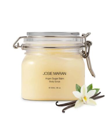Josie Maran Argan Sugar Balm Body Scrub - Exfoliating Sugar Scrub with 100% Pure Argan Oil & Coconut Oil - Softens, Smoothes & Hydrates Dry Skin - Vegan + Cruelty Free - Vanilla Bean (10 oz)