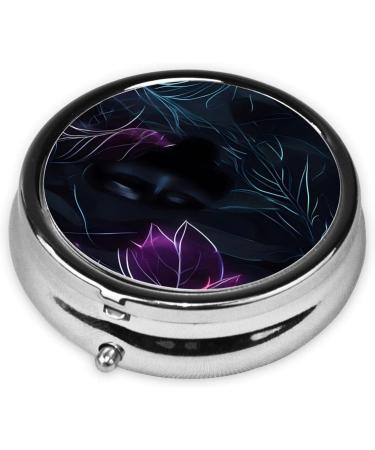Black Mystery Round Pill Box | 3-Compartment Portable Travel Organizer for Purse & Pocket | Ideal for International Shipping - Buy Online on GoSupps.com
