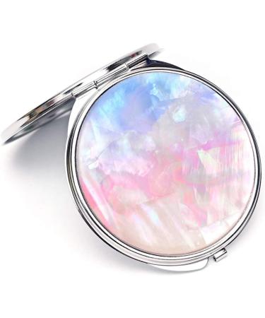 MADDesign Mother of Pearl Makeup Compact Purse Mirror - Double Sided Folding Magnify Clouds - Buy Online on GoSupps.com