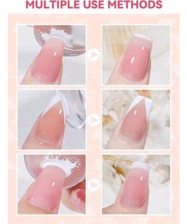 EBANKU Double Sided Nail Stamper Kit with Gel Polish - French Tip Nail Stamping Set for Home DIY Salon - Buy Online on GoSupps.com