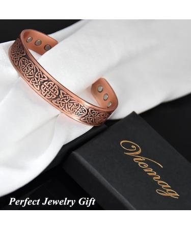 VicMAG Copper Magnet Hard Band for Men - Arthritis Pain Relief Therapy Cuff Bracelet | Adjustable Celtic Knot Design with Gift Box - Buy Online on GoSupps.com