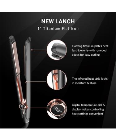 Professional Hair Straightener - 260 F Ceramic Temp Control & Power Generation - All Hair Types - Black & White - Buy Online on GoSupps.com