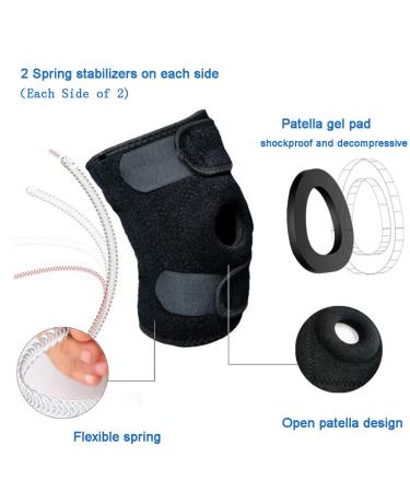 Luwint Kids Youth Neoprene Knee Brace - Open Patella Stabilizer with Adjustable Straps, Medium Black - Ideal Support for Arthritis, ACL, Basketball and Sports - Relieves Pain - 1 Piece - Buy Online on GoSupps.com