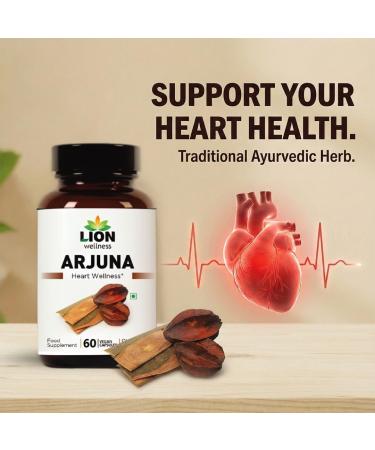 Lion Wellness Arjuna Capsules Heart & Cardiovascular Support 60 Capsules - Buy Online on GoSupps.com