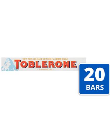 Toblerone Swiss White Chocolate Bars with Honey Almond Nougat - 20 Packs for Easter - Buy Online on GoSupps.com