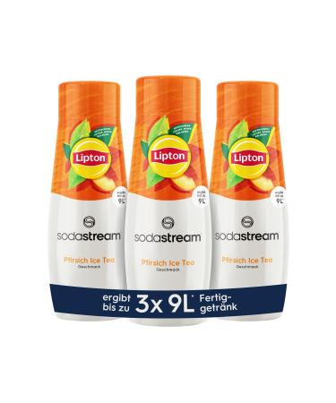 SodaStream Syrup 3 x Lipton Ice Tea peach 1 x bottle gives 9 liters of readytodrink drink prepared within seconds and always fresh 3 x 440 ml 3 pieces 1er Pack 3 x peach with sugar